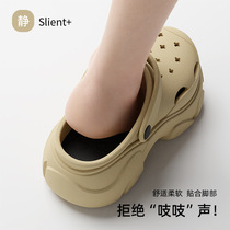 2024 New Thick-Soled Croc Shoes Womens Summer Outerwear Seaside Beach Sand Shoes Womens EVA Baotou Sandal Slippers