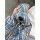 Large size 300Jin Jin is equal to 0.5kg American retro brushed plaid shirt