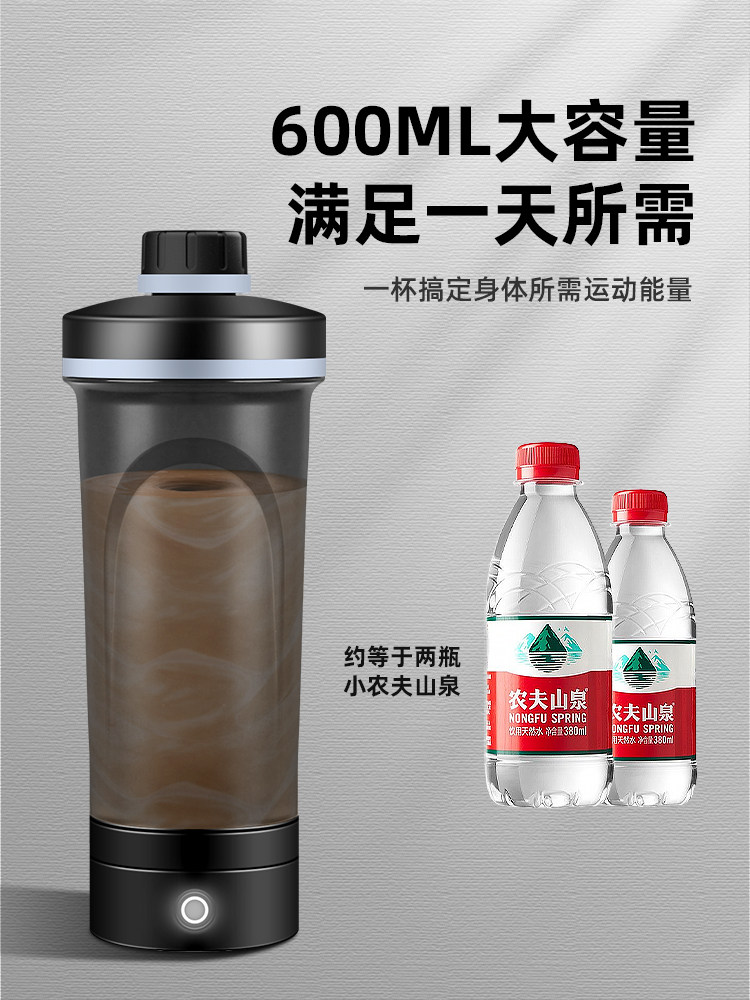 2025 New Model Fully Automatic Mixing Cup Electric Fitness Protein Powder Coffee Water Cup with Scale Rechargeable Shaker Cup