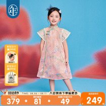 New years clothing childrens clothing girls improved cheongsam dress summer new childrens new Chinese performance clothing sweet dress