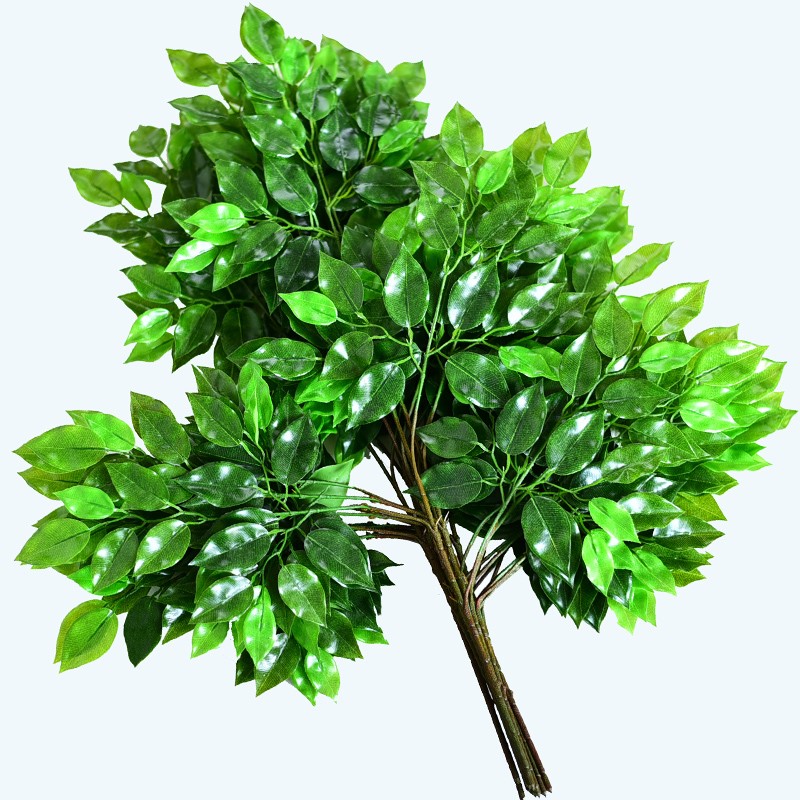 Simulation banyan leaves fake leaves to decorate plastic large branches Atmospheric Plant Branches Trunks to build View Green Leafy Props-Taobao