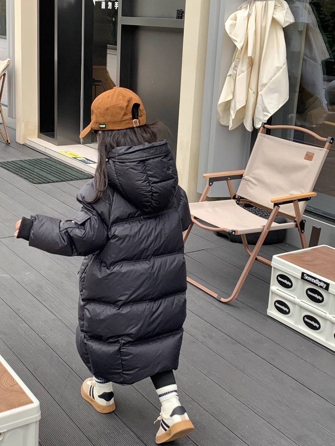 Girl's down clothes 2023 new children dress children foreign air fashion winter clothing with long caps jacket thickened cotton clothes-Taobao