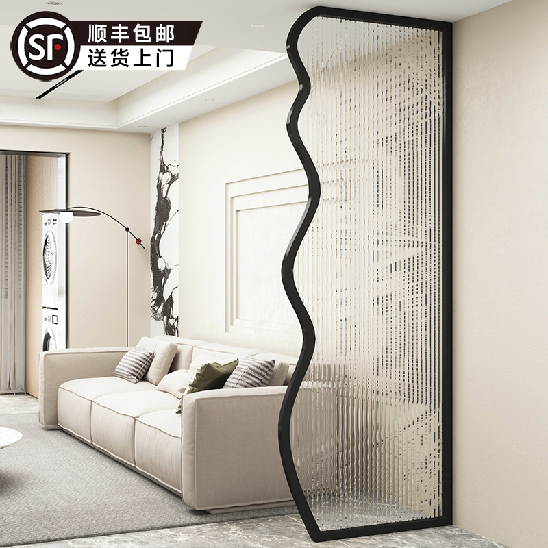 Art Glass Screen Partition Living Room Toilet Toilet toilet Xuan Entrance Light Luxury minimalist about modern stainless steel Custom-Taobao