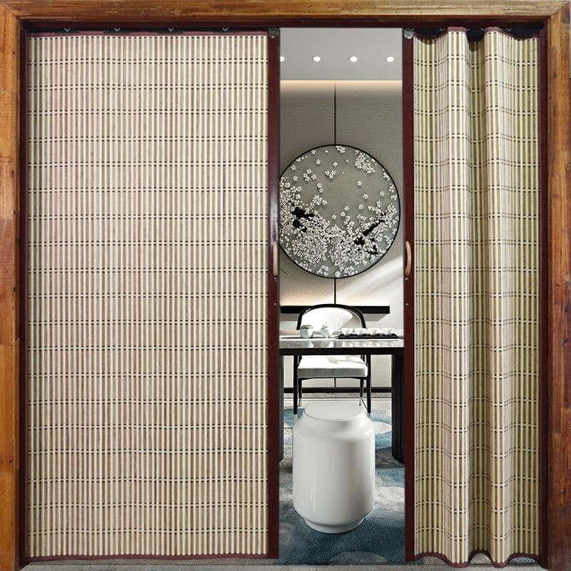 Bamboo Curtain Folding Sliding Door Partition for Home Use, Living Room, Kitchen, Blackout Curtain, Shopping Mall Lock Door, Bamboo Curtain Sliding Door Curtain