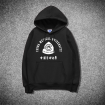 China Medical University pullover hooded sweatshirt red medical CMU commemorative school emblem class uniform graduation season plus velvet and thickening