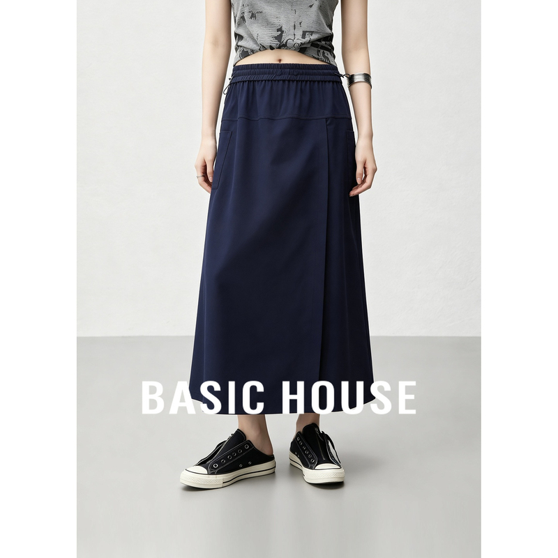 Basic House/Baijiahao Drawstring Casual Skirt Pants for Women 2026 Summer New Loose Commuting Wide-Leg Pants