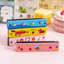 Childrens wooden harmonica wind instrument kindergarten creative gift primary school students beginner wind music toys