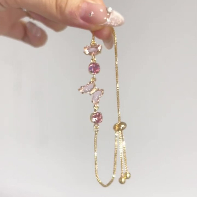 "Spring Letter" Super Sparkling Purple Butterfly Bracelet - Sweet, Delicate, and High-Value Dopamine Bracelet for Runaway Princesses