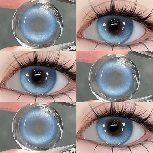 OVOLOOK Синие контактные линзы в течение полугода, малый диаметр смешанной гонки Новые контактные линзы Lock-ender Office Office H
