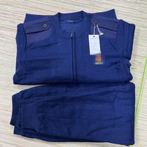 Consumer blue velvet trousers suit mens winter thickened warm and cold-proof outdoor sports and leisure loose stand-up collar cotton jacket