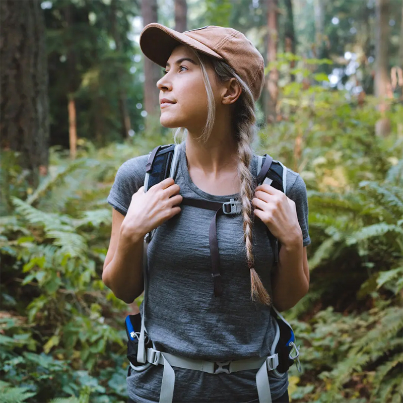 Gray Shell Summer Merino Wool Quick-Drying Clothing for Women, Outdoor Merino Sweat-Wicking Underwear, Hiking and Mountaineering Short-Sleeved T-Shirt