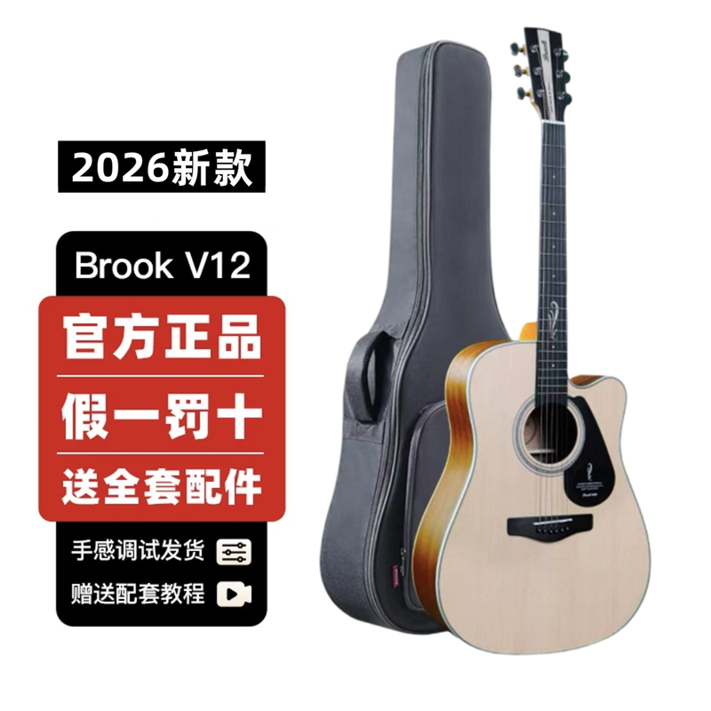 Brook V12 Guitar for Beginners, V6 Brook S25 Entry-Level Single-Board Folk Electric Guitar Official Flagship