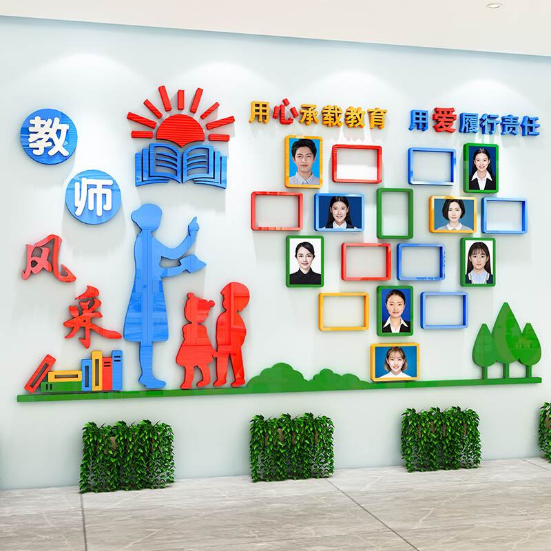 Teacher Wind-picking display wall Image Photos wall Primary School Primary School Class Placement Classroom decoration Office Placement-Taobao