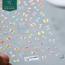 TENSR японский стиль цветов тонкие связки ногтей спиной к клею Наклейки Красочные Узлы Бабочки TS1286