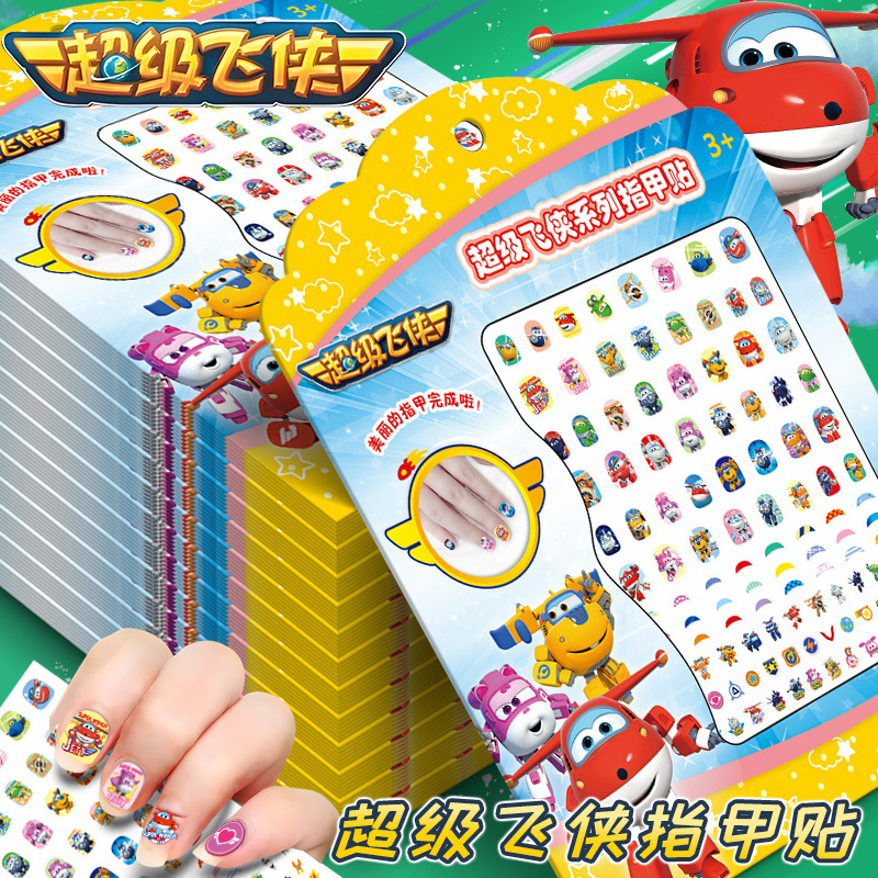 Children's Reward Finger Decals Super Wings Nail Stickers Cartoon Ledi Little Aiduoduo Nail Art Stickers Frozen Princess Girls Baby Toddler Nail Stickers Kindergarten Play Stickers