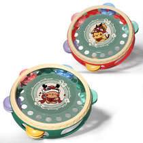 Guochao baby hand beat rattle and drummer Orff beat up the drummer hand pat early teach percussion instrument hand rattle toy