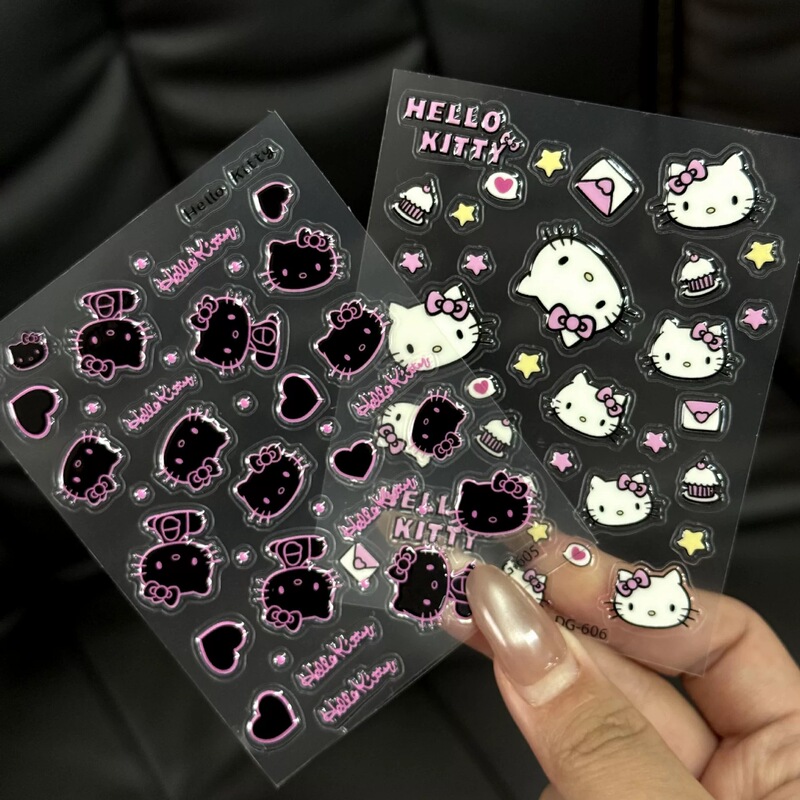 Cute Cartoon Hellokitty Nail Art Stickers ins Girly Embossed Stereo Hello Kitty Camera Decoration Cute Cartoon Hellokitty Nail Art Stickers ins Girly Embossed Stereo Hello Kitty Camera Decoration