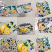 Feiler summer lemon olive portable cosmetic bag pencil bag mesh drawstring pocket handheld non-returnable and non-exchangeable