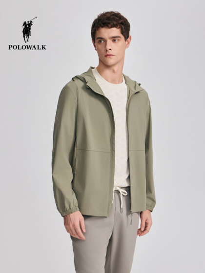 POLOWALK男式防晒衣2025夏季新品连帽外套百搭上衣夹克