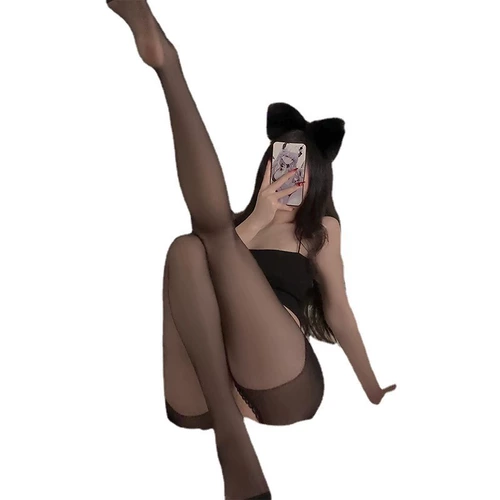 Черные кружевные колготки, комплект, сексуальные тонкие гольфы, эффект подтяжки