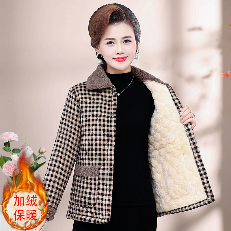 Mother's Cotton-Padded Jacket for Women, Sichuan Winter Style, New Women's Fleece-Lined Thickened Outerwear, Quilted Warm Coat
