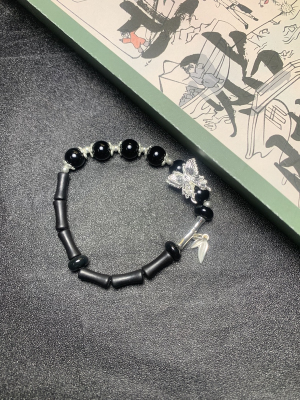 Black Agate Bracelet for Women, Light Luxury and High-End Black Agate Bracelet for Girlfriend