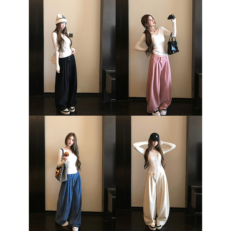 Tongiiuu Autumn and Winter Favorite Pants Highly Recommended Comfortable and Relaxed Chenille Casual Pants for Women Loose Straight-Leg Trousers