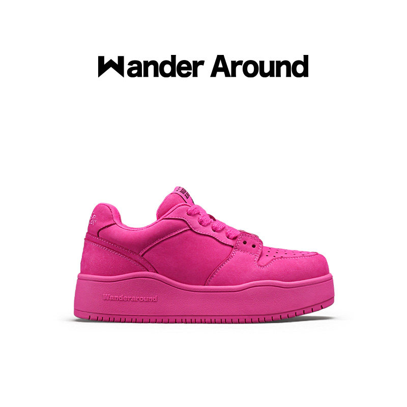 Wander Around/ новинка 2024 года; сезон весна-лето; обувь на толстой подошве; розово-красная женская обувь на высоком каблуке Изображение 1