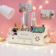 Makeup mirror wooden desktop dressing mirror with storage cat ear desktop dormitory dressing table with paper drawer