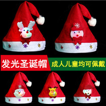 Christmas Hair Accessories Shine Santa Luminous Hat Gifts Adult Children Led Flashy Decorations Winter