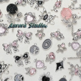 Aurora Y2K Black Fan Series [Сердце палинг девушка] Любовь подвеска для лука сделай свой материал из бисера ручной работы ручной работы