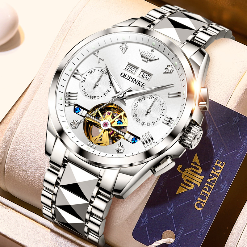 Swiss Genuine Original Imported Patek Philippe ­ Feili Watch Men's Fully Automatic Mechanical Watch Hollow Fashion Men's Watch