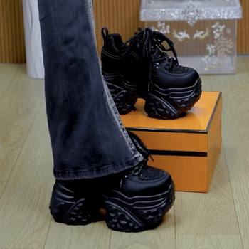 Brand Name Thick-Soled Dad Sneakers for Women, 2024 Autumn and Winter Hot-Selling Style, Small Size Sports Casual White Shoes