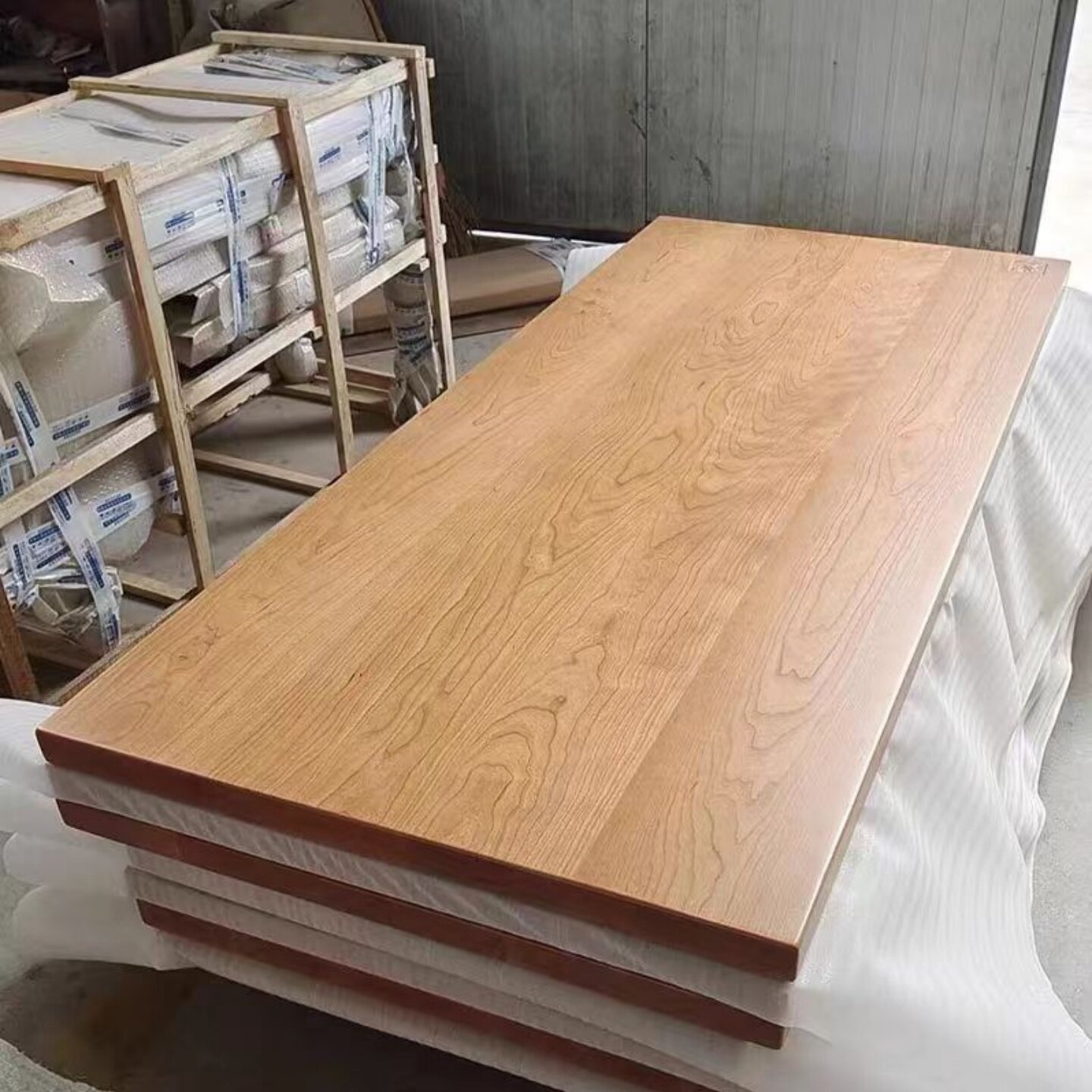 チェリー材のコーナーテーブルトップ、無垢材の天板、コンピューターデスク、高さ調節可能なデスクトップ、学習机、バーカウンター、無垢材のボード