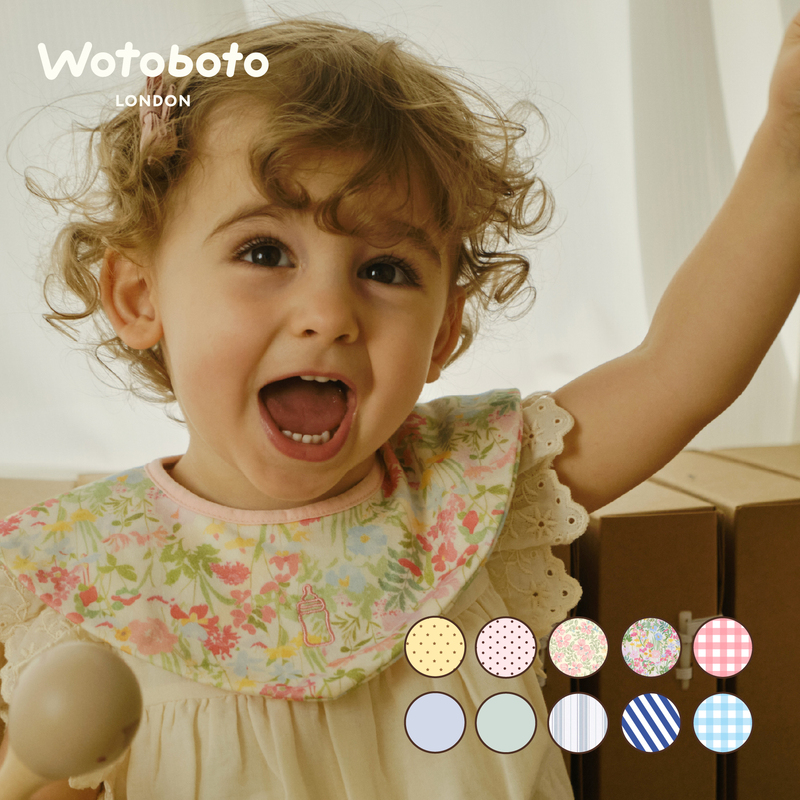 Wotoboto Embroidered Heart Bib British Style Newborn Bib Baby Feeding Bib Rotatable Bib Absorbent Wotoboto Embroidered Heart Bib British Style Newborn Bib Baby Feeding Bib Rotatable Bib Absorbent