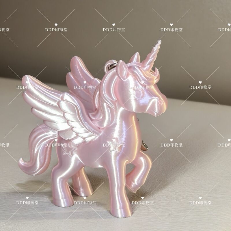 【High Aesthetic Value】Unicorn Keychain Bag Charm Pony Pendant Cute Girly Style Silk Texture 3D Printing