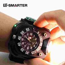 Bright flashlight for outdoor sports ultra-bright night running wrist light small watch multi-functional self-defense arm wrist strap light