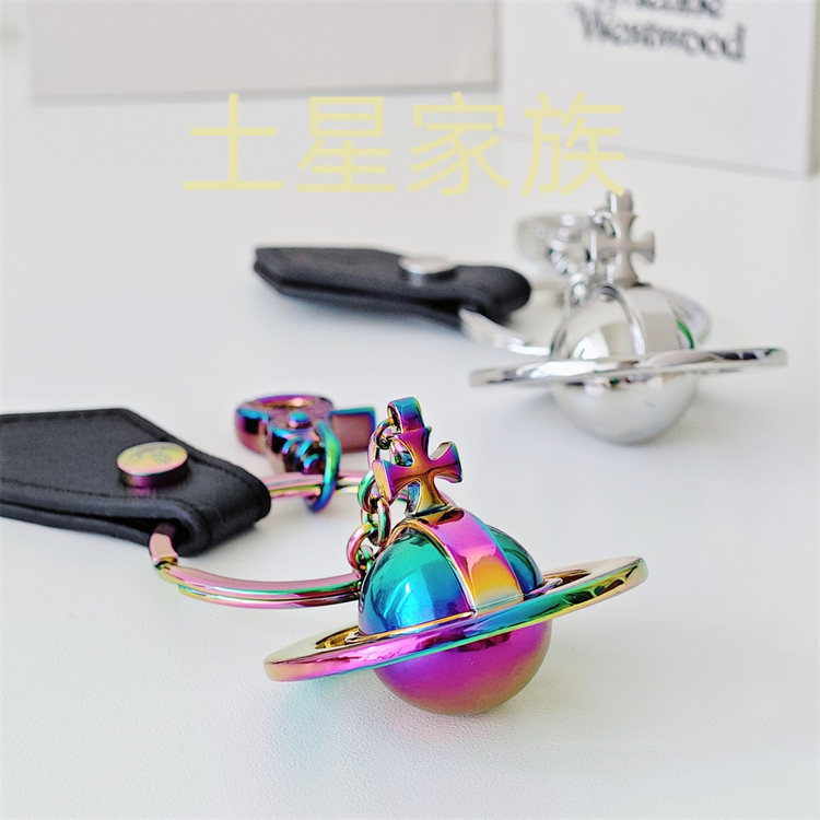 Silver Colorful Three-Dimensional Large Saturn Keychain--F8026 Internet Celebrity ins Star Silver Colorful Three-Dimensional Large Saturn Keychain--F8026 Internet Celebrity ins Star