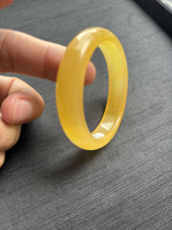 53-circle high-quality yellow dragon jade bracelet fluorescent yellow fully jade-free with yellow dragon jade national inspection certificate