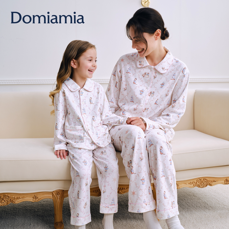 [New Product] Domiamia Parent-Child Outfits Homewear 26 Autumn/Winter Mother-Daughter Style Big Kids Boys and Girls Baby Pajama Set