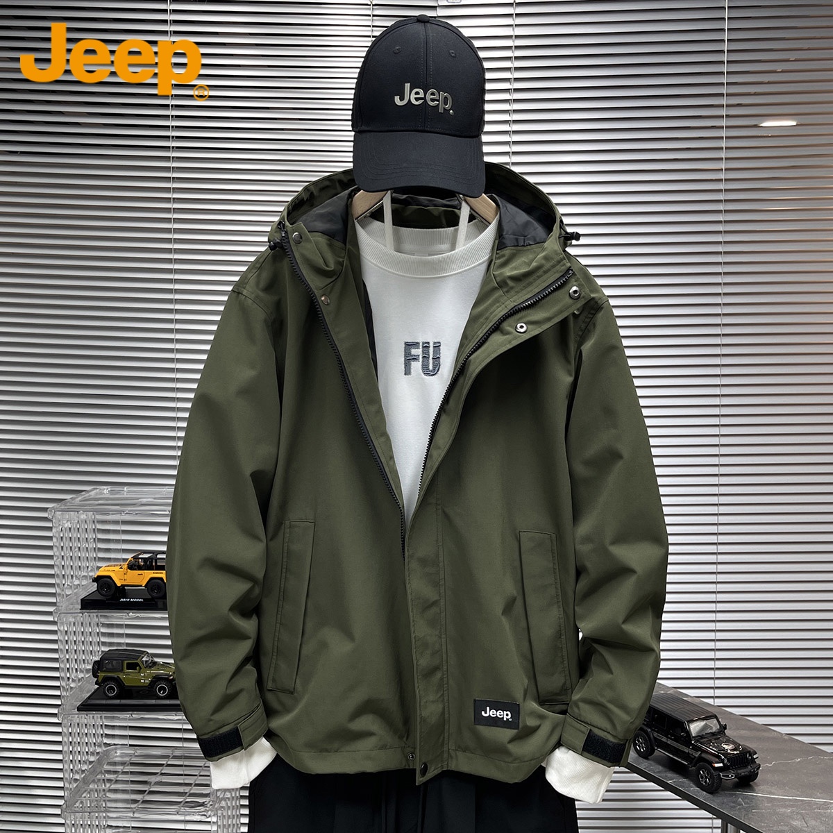 ジープ ジープ スリープルーフジャケット メンズ フード付きジャケット 2025 春秋新作 カジュアル スポーツジャケット メンズ