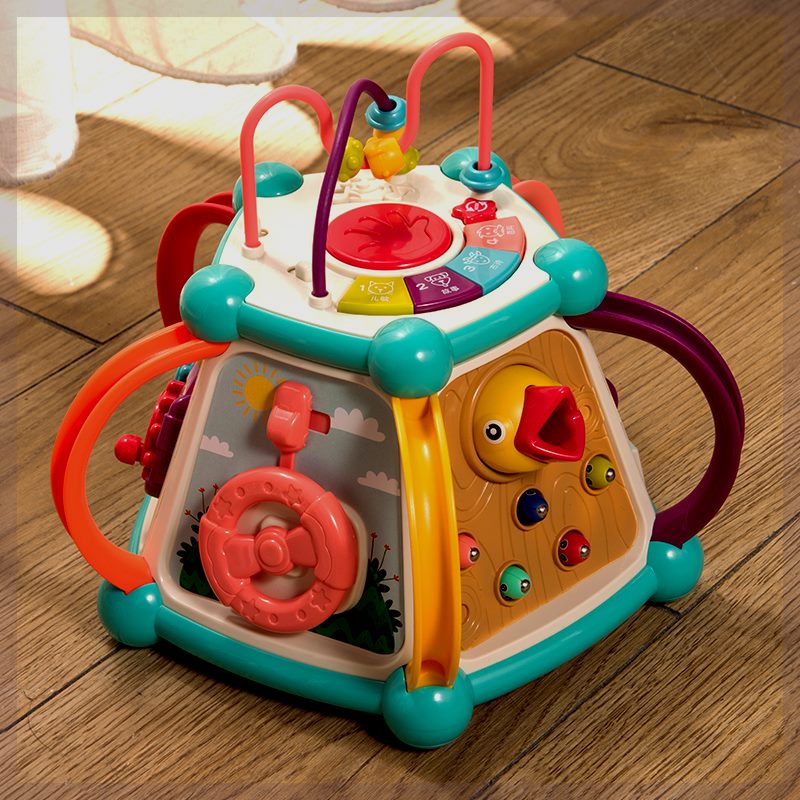 Baby hand slapping drum toy for 0-6-12 months baby beats beat drum baby puzzle early to teach musical hexahedron one-Taobao