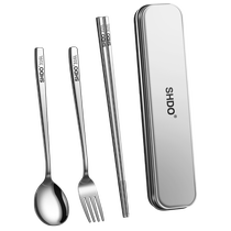 German Kings 316 stainless steel portable tableware student chopsticks spoon set take-out tableware storage box