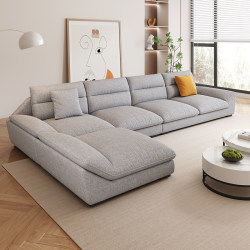 Italian-Style Minimalist Cotton and Linen Fabric Sofa for Living Room, 2025 New Model for Small Apartments, Modern Simple Chaise Lounge Sofa