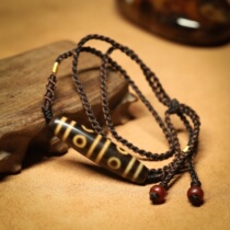 Tibet to pure sky pearl black gold Eight-eyed old pearl necklace pendant accessories single bead oil moisturizing and weathering bag paste Tibetan area ancient beads