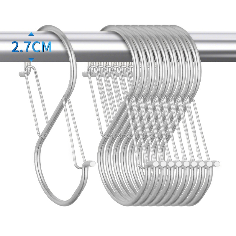 Upgraded Double-Hook Spring Buckle, Two-Way Snap Hook, Solid S-Shaped Hook, Windproof Hook, S-Shaped Dormitory Extra-Large Hook