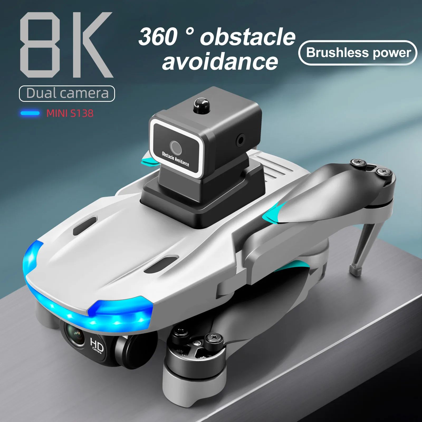2023 S138 Drone 4K Professional 8K Dual HD Camera Obstare A