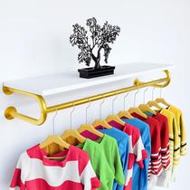 Nano gold iron art clothing store clothes hanger display rack wall-mounted side-mounted wall-mounted clothes rack for womens and childrens clothing side hanging