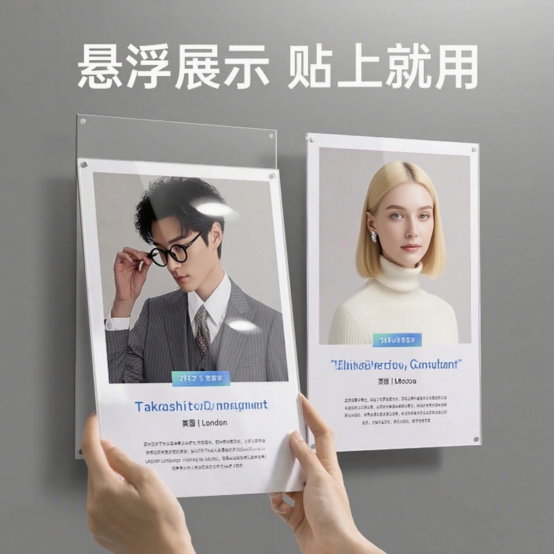 Teacher Profile A3A4 Acrylic Floating Photo Frame Wall-Mounted No-Drill Business Certificate Image Qualification Display Wall Frame Teacher Profile A3A4 Acrylic Floating Photo Frame Wall-Mounted No-Drill Business Certificate Image Qualification Display Wall Frame
