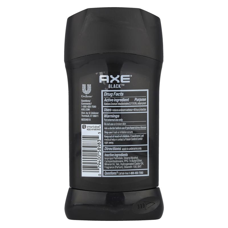 AXE 48小时防汗止汗剂，黑色，2.7盎司（76克）：告别汗水，自信一整天的秘密武器！